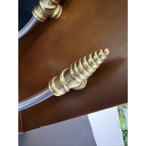 Vintage Bookends Wooden Spanish Medieval Style Made in Spain Brass & Silver Tone - Picture 8 of 13